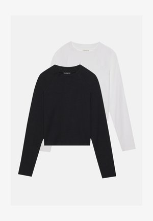 2 PACK - T-shirt à manches longues - black/white