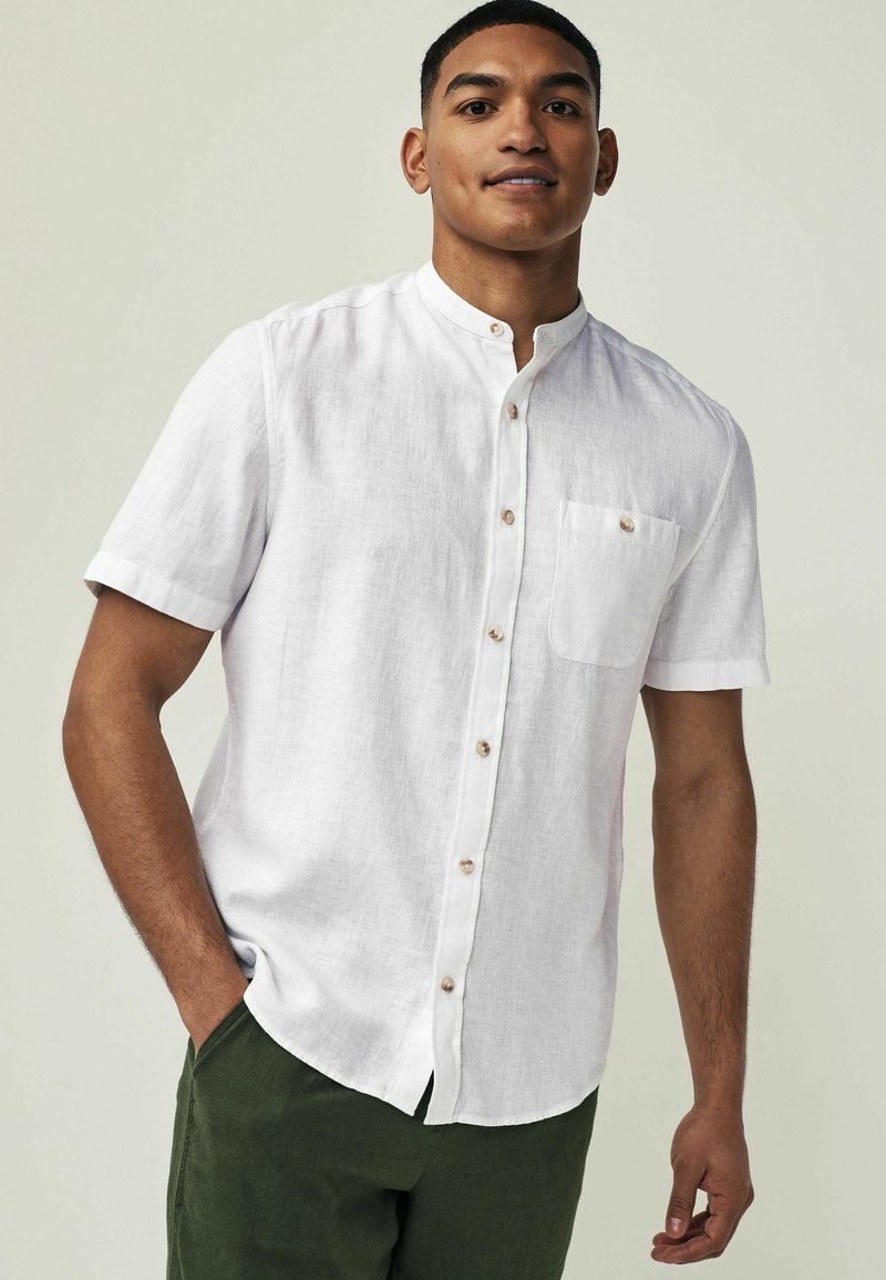 Next SHORT SLEEVE GRANDAD COLLAR - Skjorter - white