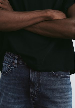 PULL&BEAR, SLIM FIT, granatowy melanż