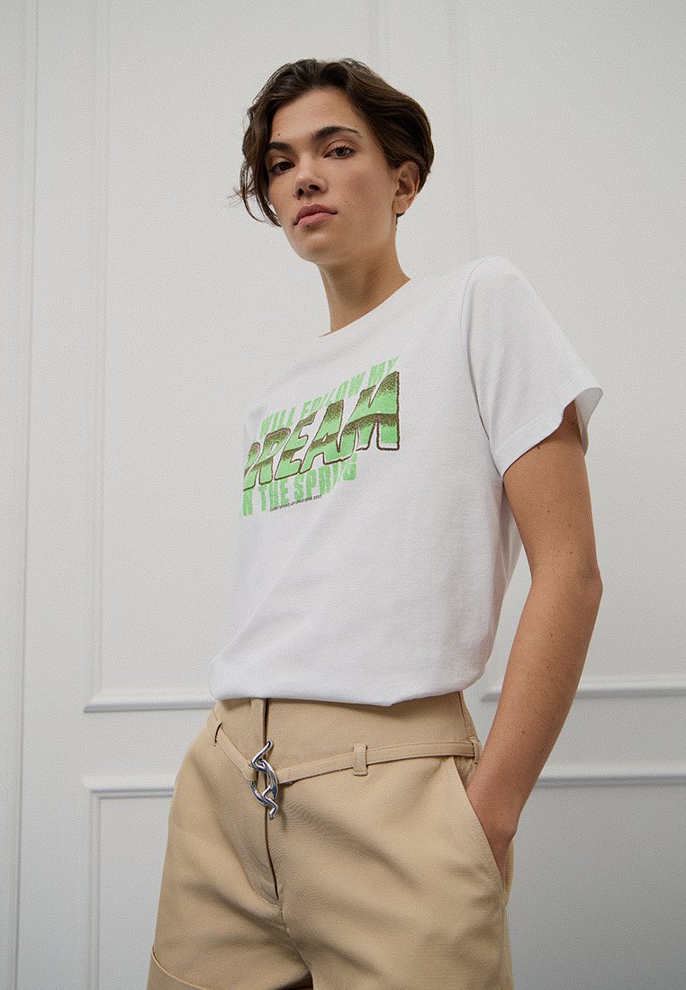 Ganni T-shirt print wit