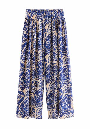 Next REGULAR FIT - PALAZZO  - Pantaloni - blue white print