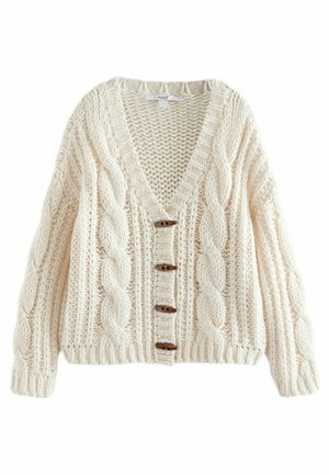 CHUNKY BUTTON FRONT CABLE - REGULAR FIT - Kardigán - white ecru