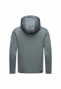 Graham gestrickte Kapuzenjacke mit einer gerippten Textur, einer taillierten Kapuze und langen Ärmeln. Verfügt über einen geraden Saum und ein kleines Markenetikett an der Seite.