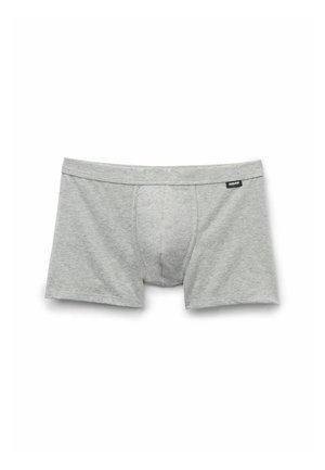 Szare bawełniane bokserki o dopasowanym kroju, z kieszonką z przodu i elastycznym paskiem w talii z małą metką z logo.