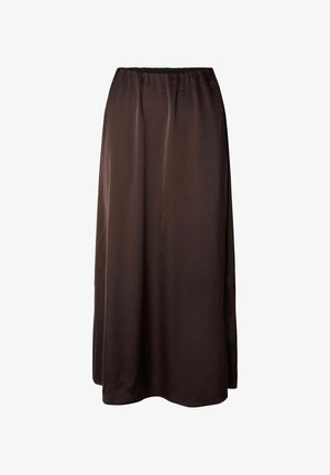 Pieces, Maxi PCFESTA HW SATIN - Maxi skirt - hot fudge