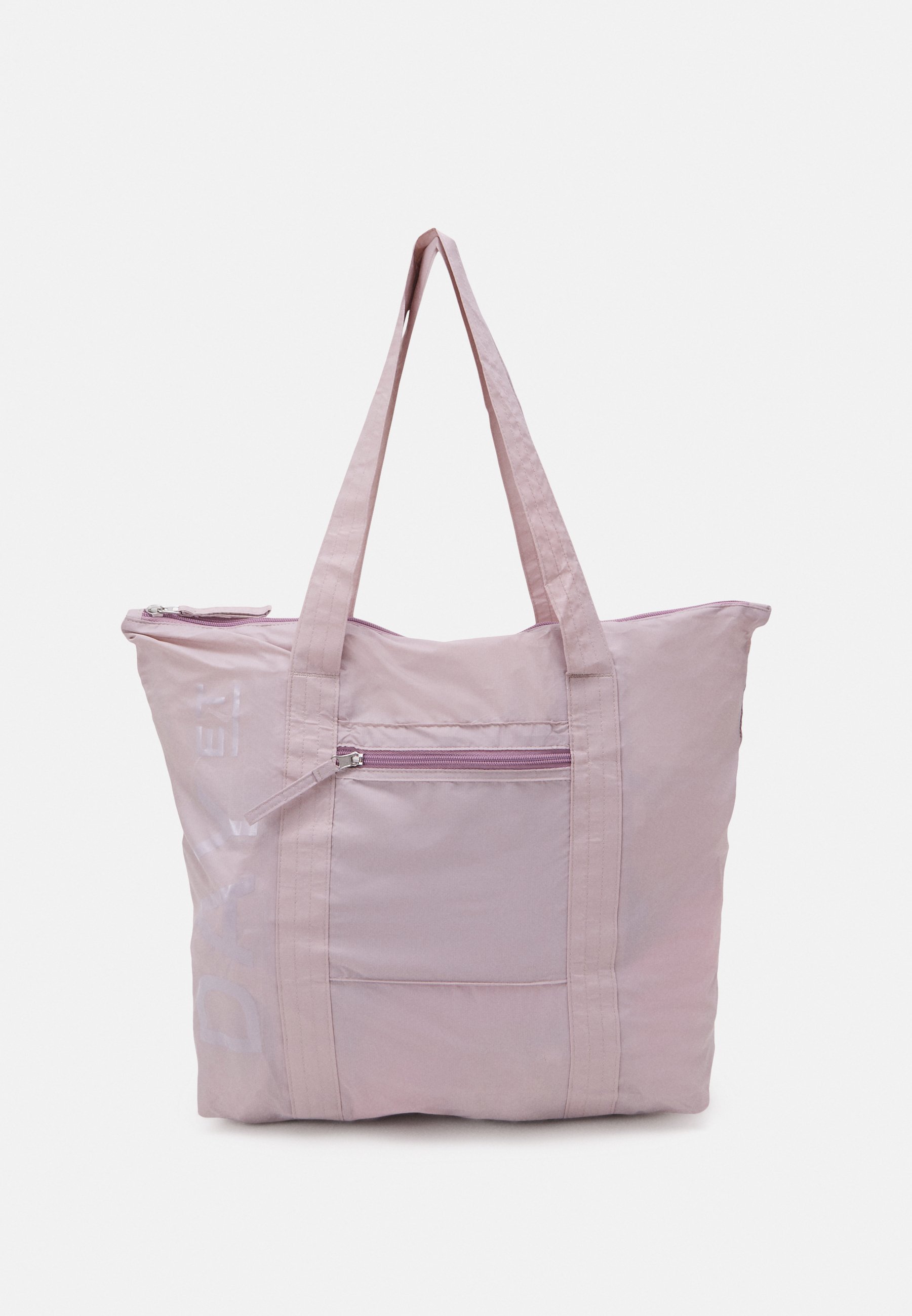 pink and grey tote bag