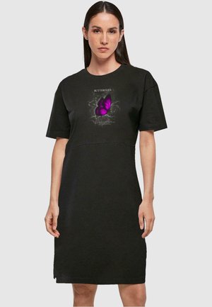 BUTTERFLIES SLIT TEE  - Jerseykleid - black