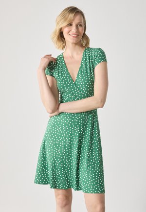 Anna Field Jersey dress - green/white