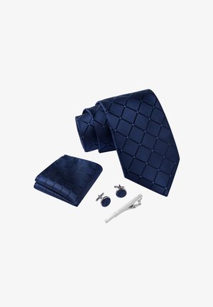 SET - Kaklaraištis - Dunkelblau Quadrat
