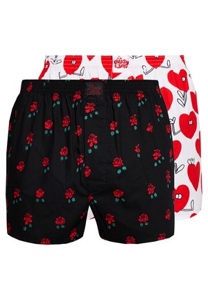 Lousy Livin Underwear ROSE VALENTINES 2 PACK - Boxershorts - black/white