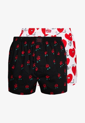 Lousy Livin Underwear, ROSE VALENTINES 2 PACK - Boxershorts - black/white