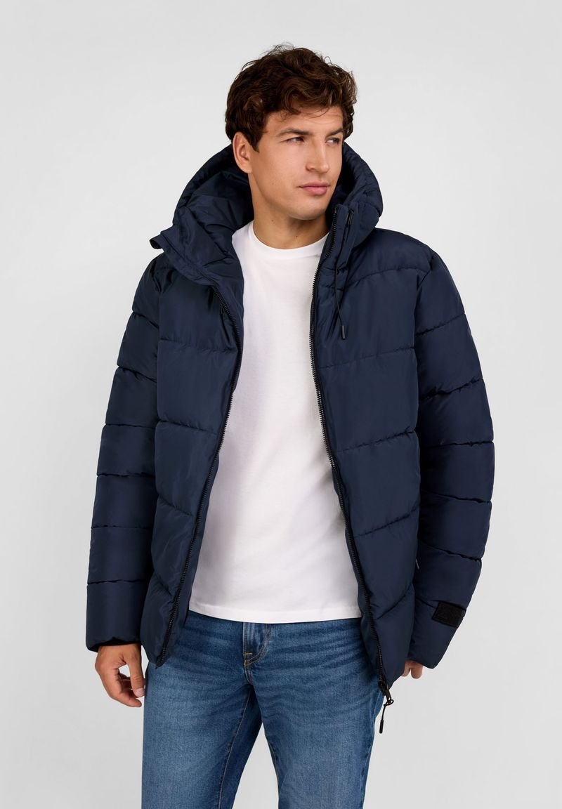 RESPECT WARM QUILTED FIXED HOOD - Talvitakki - navy