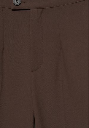 PULL&BEAR, STRAIGHT-LEG DARTED - SMART TROUSERS - Bukser - dark brown
