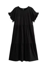 New Look Curves CURVES FRILLY SLEEVE TIERED MIDI - Vestito casual - black