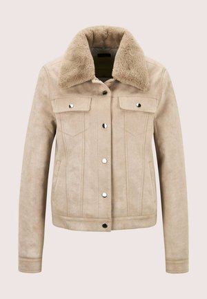 MADELEINE, MADELEINE JACKE KURZJACKE, ABNEHMBARER FAKE-FUR-KRAGEN - Kunstlederjacke - cappuccino