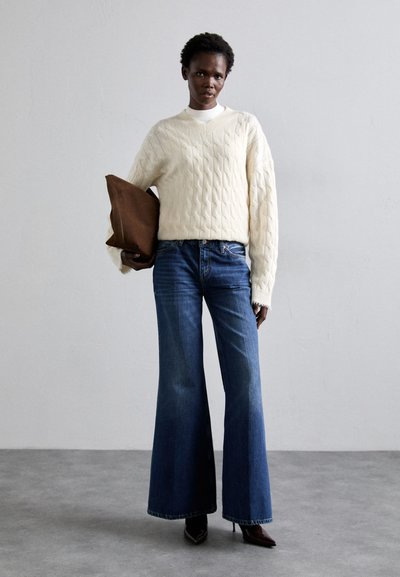 RE/DONE CABLE VNECK - Vesta - ivory