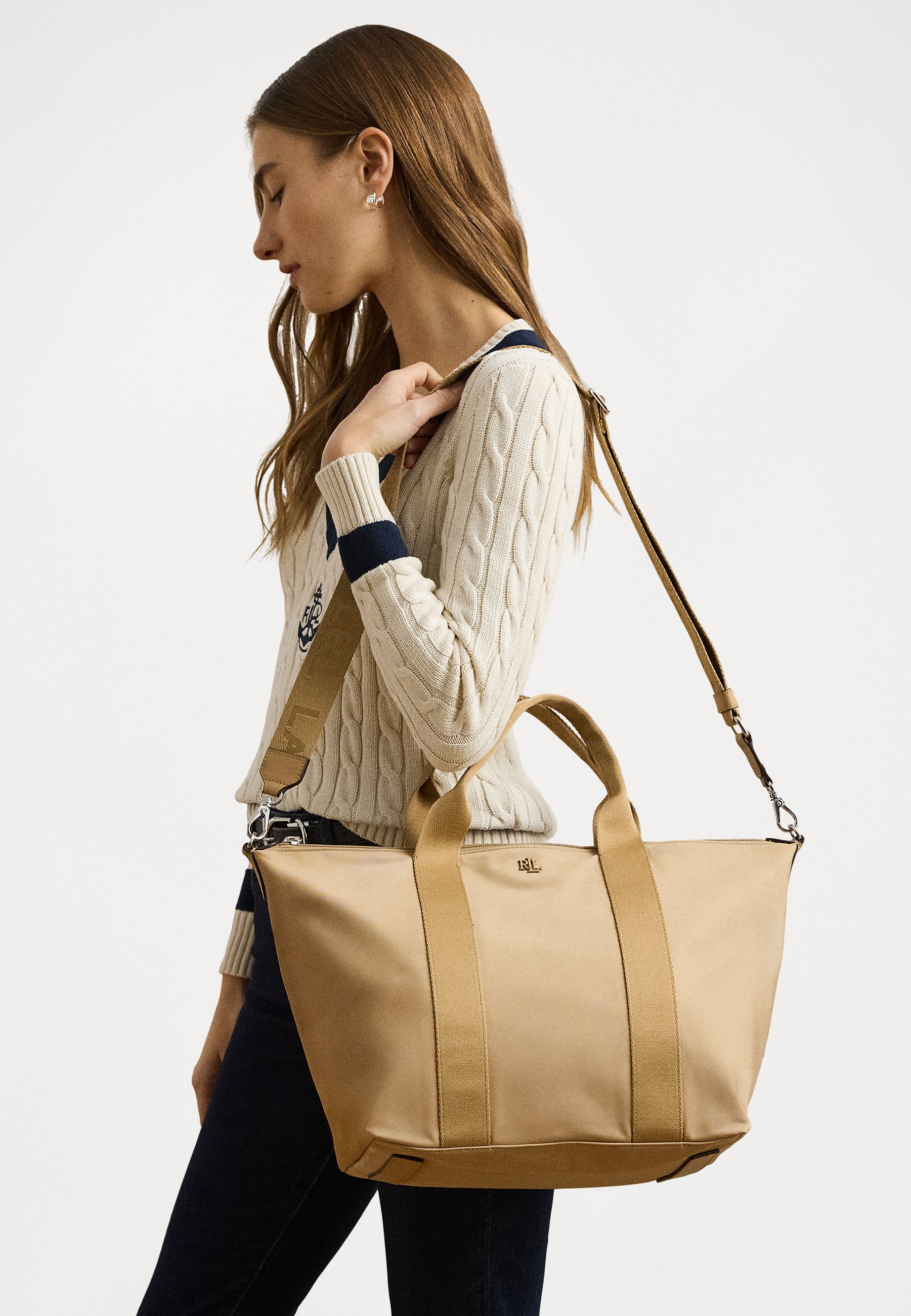 Lauren Ralph Lauren NYLON EXTRA LARGE STEVIE ZIP TOTE BAG