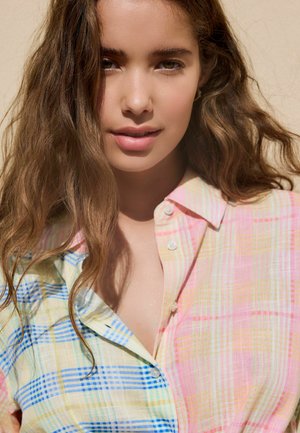 Next, Skjortebluser - pink yellow spliced check