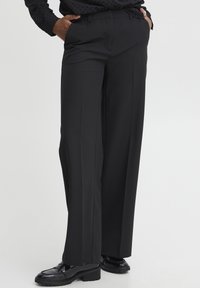 ICHI - IHLEXI WIDE - Trousers - black Thumbnail Image 1