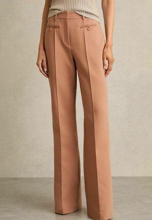 Reiss REGULAR FIT - ABBEY WELT POCKET FLARED - Trousers - tan