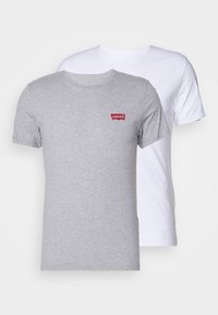2 PACK - T-shirts - white/mid tone grey heather