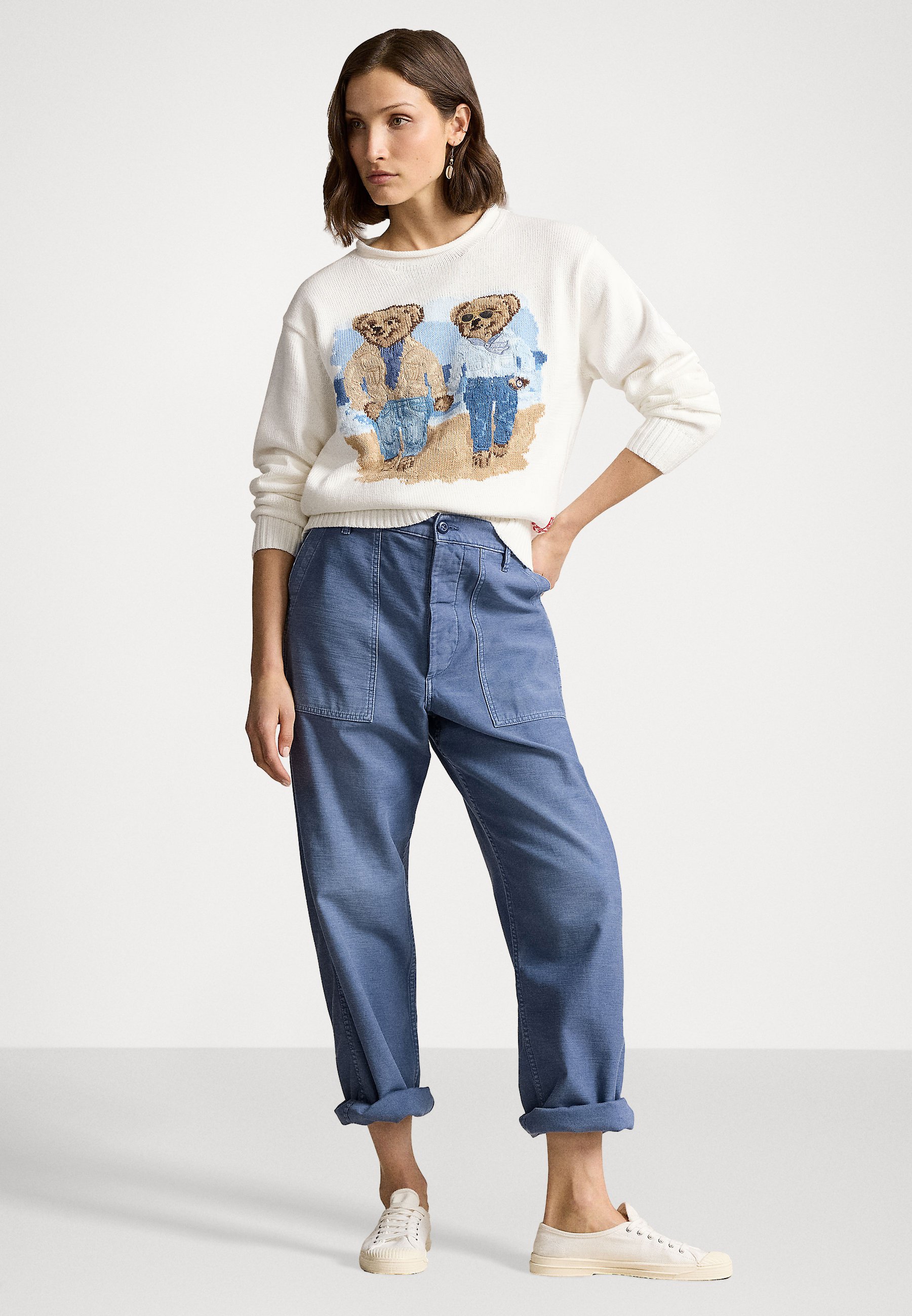 Polo Ralph Lauren THE RALPH & RICKY BEAR SWEATER - Pulover - white