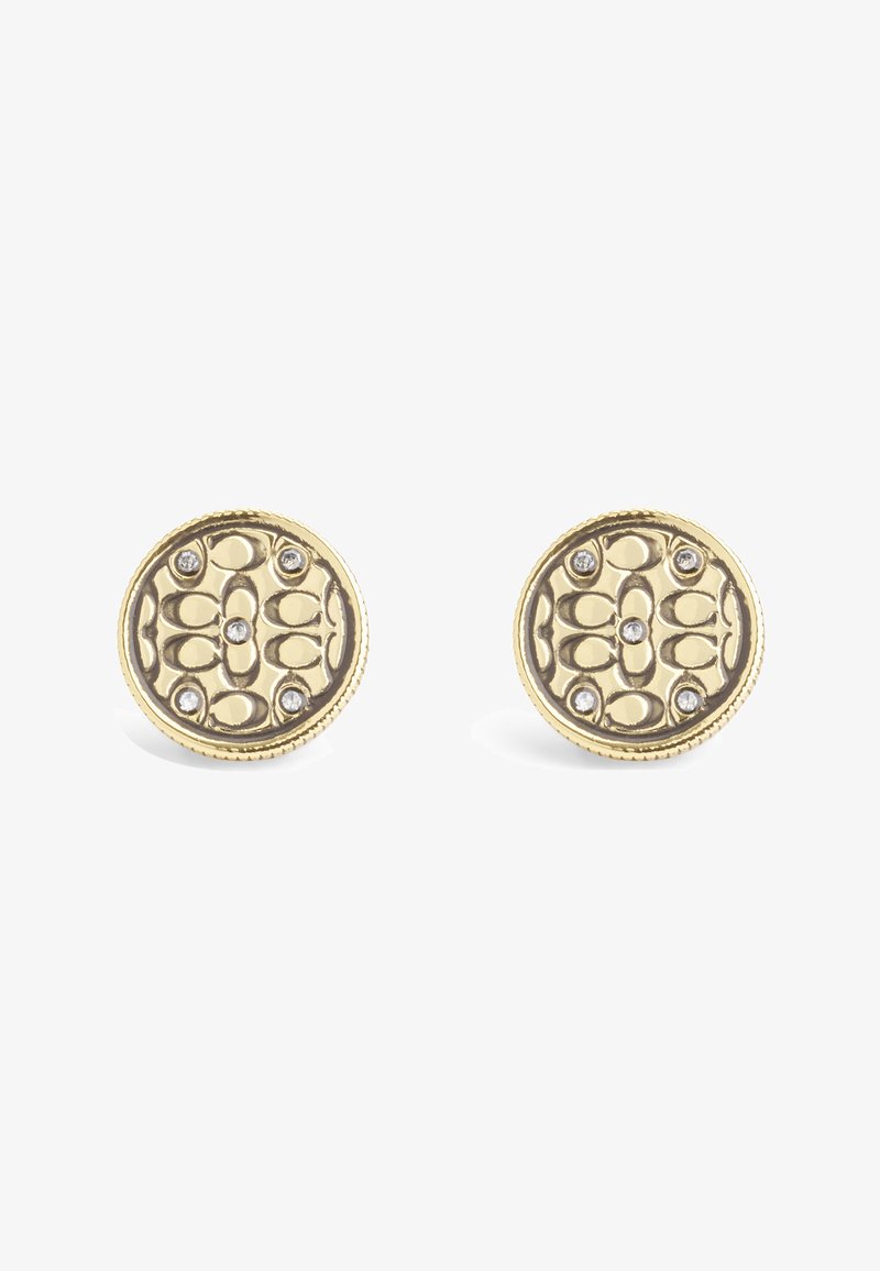 COACH SIGNATURE QUILTED COIN - Earrings - gold coloured