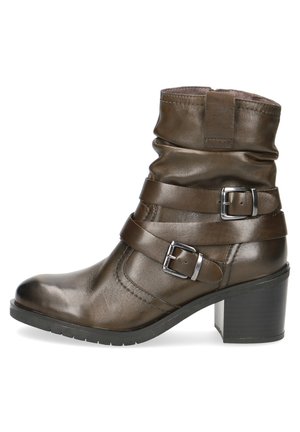 Cowboy-/Bikerstiefelette - khaki nappa