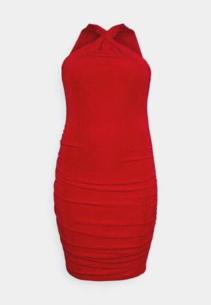 WAL G CURVE, MISSY KNOT MIDI PLUS SIZE - Freizeitkleid - red