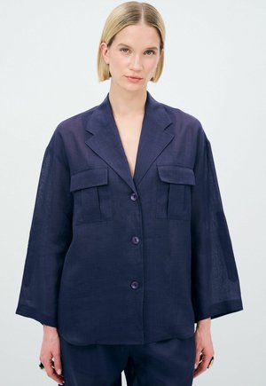 Button-down blouse - navy blue