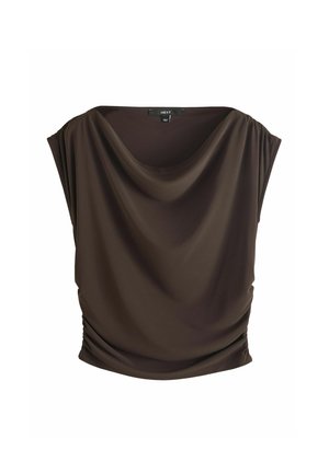 Next DRAPED REGULAR FIT - Trükipildiga T-särk - chocolate brown