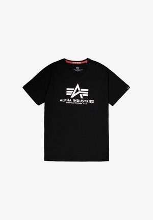 Alpha Industries, BASIC V NECK - Camiseta estampada - black