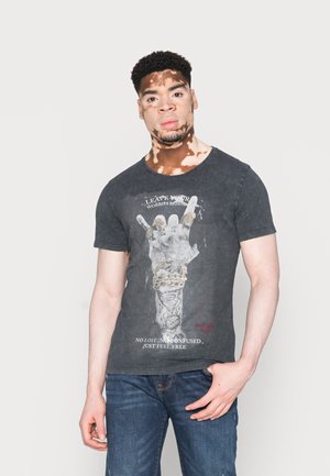 NO WORRIES ROUND - Print T-shirt - carbon black