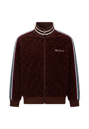 Colucci, VELOURS CHECKERBOARD TRACKJACKET - Træningsjakke - dark brown