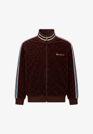 Colucci, VELOURS CHECKERBOARD TRACKJACKET - Træningsjakke - dark brown