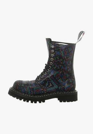 Cowboy/biker ankle boot - multi-coloured