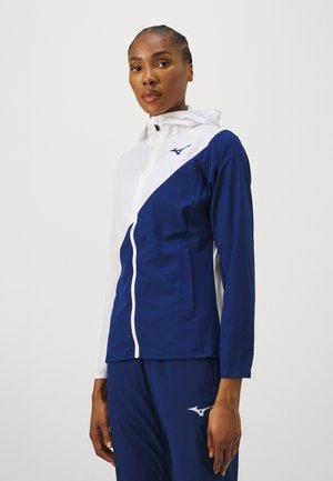 Mizuno MUGEN HOODED JACKET - Training jacket - white/estate blue