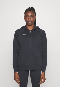 Under Armour - RIVAL FLEECE - Mikina na zip - black/white Miniatura obrázku 1