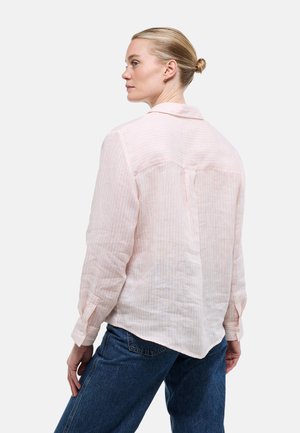 Monoprix, CHEMISE MANCHES LONGUES RAYÉE EN LIN - Chemisier - phlox