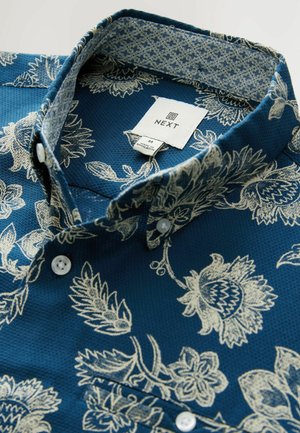 Next REGULAR FIT - TEXTURED FLORAL PRINT SHORT SLEEVE - Pluus - blue