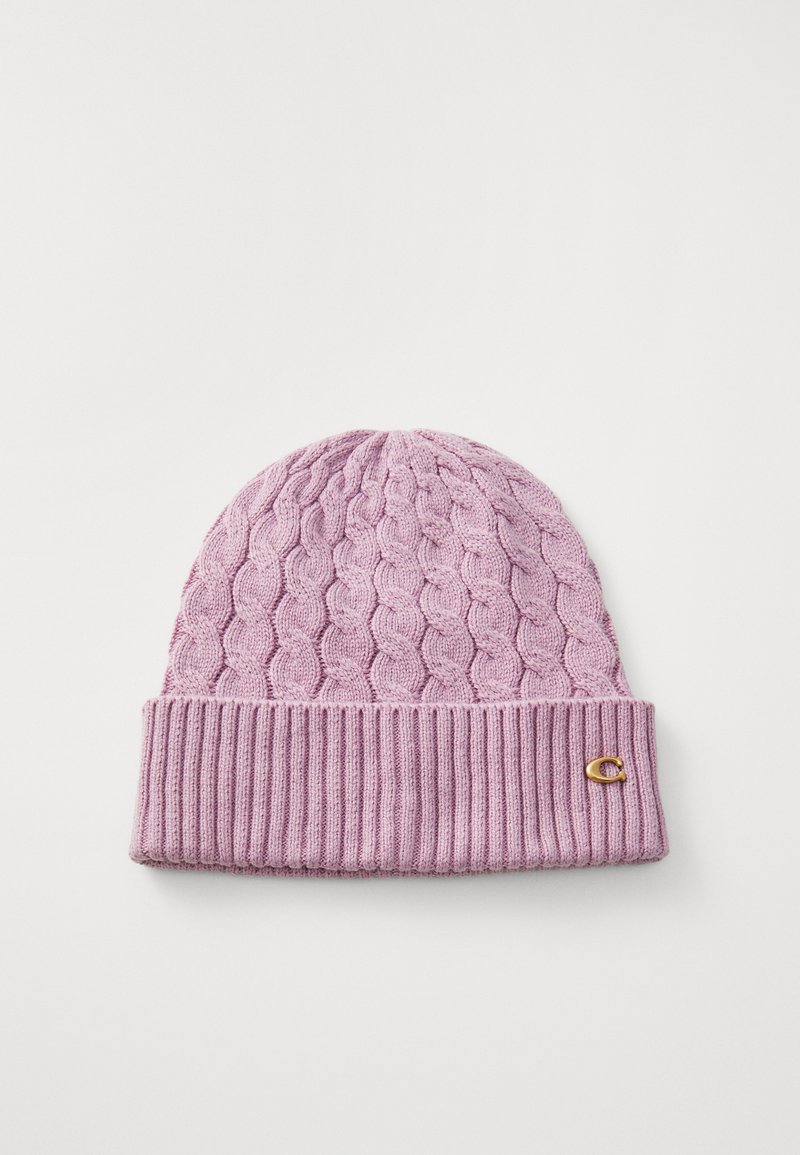 COACH CABLE BEANIE - Čiapka - faded pink