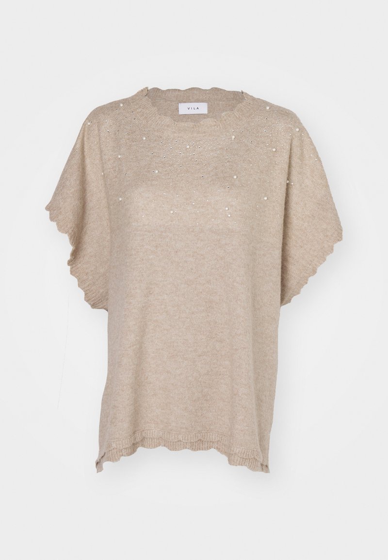 VILA VISUMM PONCHO - Poncho - natural melange