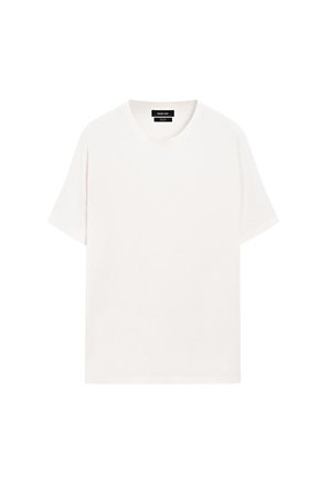 Massimo Dutti LIGHTWEIGHT CREW NECK WITH SHORT SLEEVE - Jednoduché tričko - WHITE