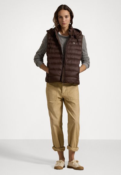 Polo Ralph Lauren WATER REPELLENT PACKABLE GILET - Strukirani kaput - nutmeg brown