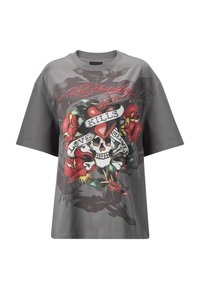 KILLS SLOWLY RELAXED  - T-shirt imprimé - charcoal