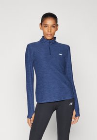 New Balance SPORT ESSENTIALS SPACE DYE QUARTER ZIP - Majica z dolgimi rokavi - navy heather