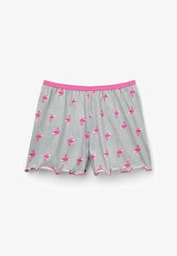 Nevybráno, y grigio melange chiaro stampa flamingos