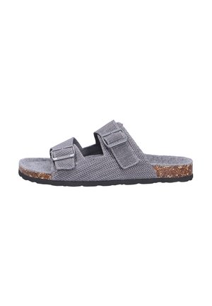 Pantolette flach - schiefer
