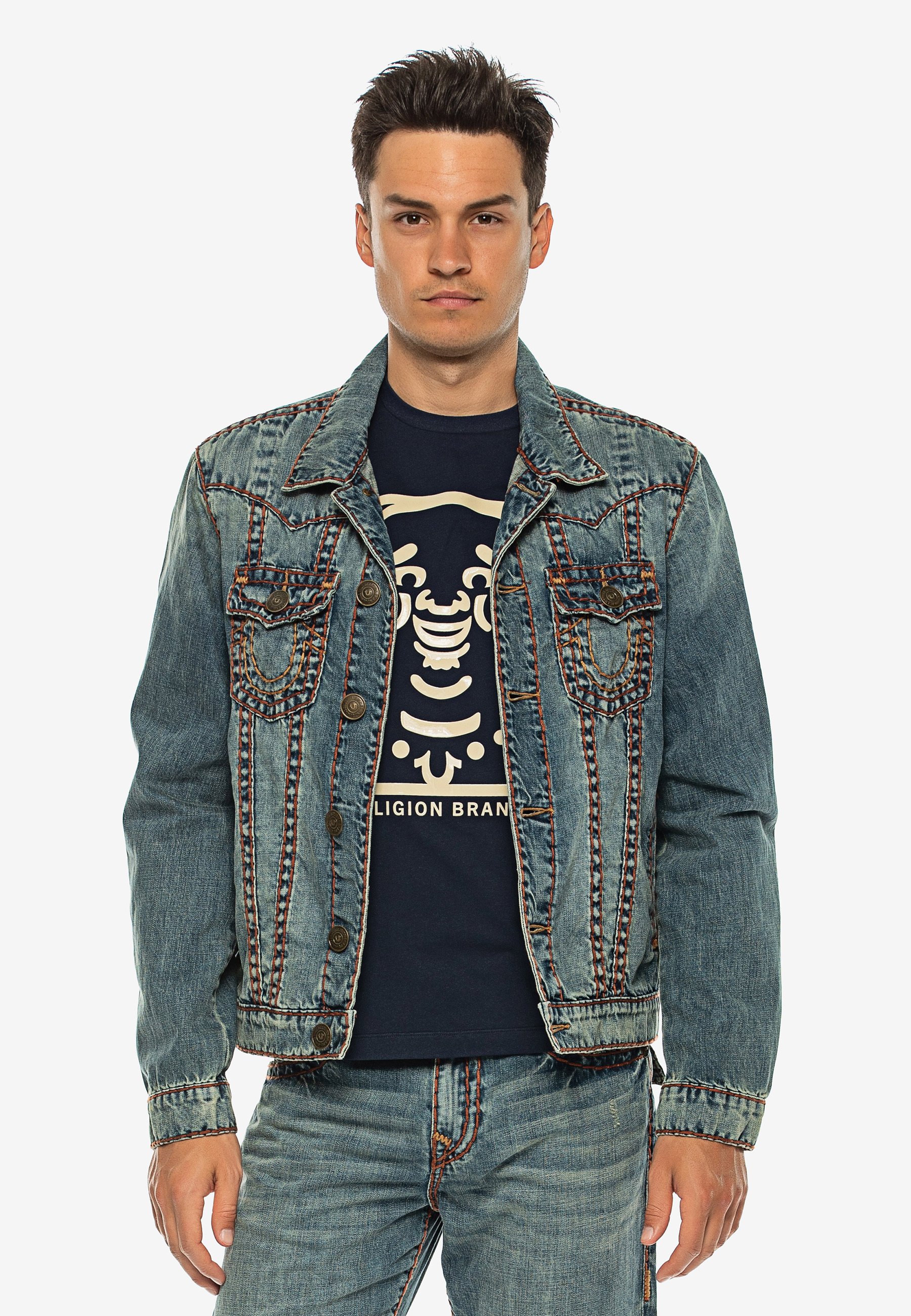 True Religion JIMMY SUPER T - Denim jacket - miner medium/blue 