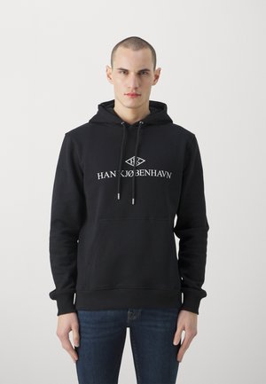 LOGO REGULAR HOODIE UNISEX - Džemperis ar kapuci - black